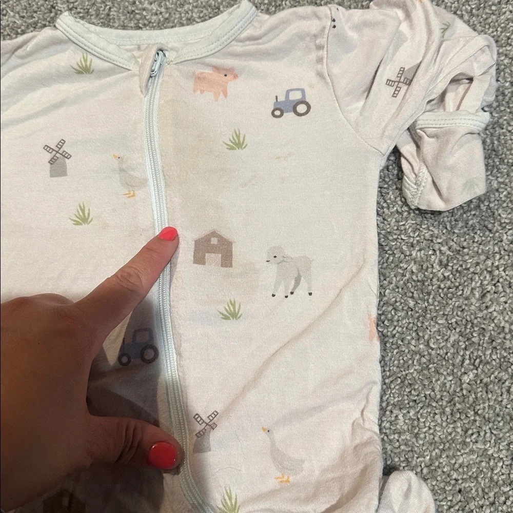 Bamboo Little Farm print bamboo‎ sleeper 6-9 months